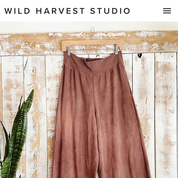 wild harvest studio Pants - Wild Harvest Studio wide leg fleece pants